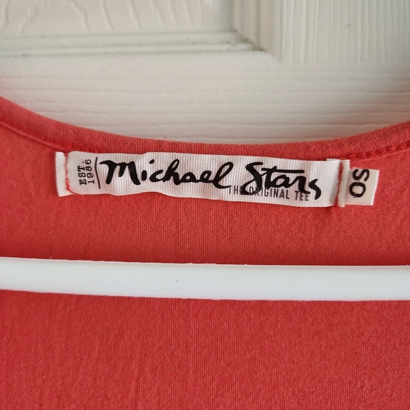 Michael Stars OS One Size Racerback Tank Maxi Dress Coral Pink - Picture 4 of 12